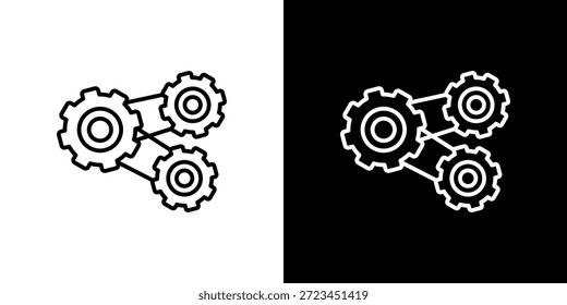 Icono de Lean Management contorno en blanco y negro.