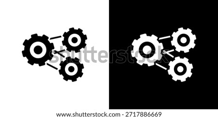 Lean Management icon black and white filled.