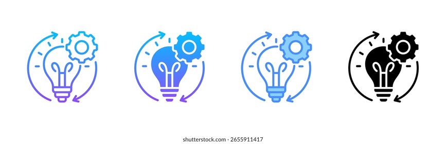 Conjunto de Ícones de Múltiplos Estilos de Gerenciamento de lean manufacturing