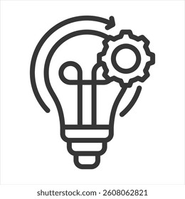 Lean Management Outline Icon Vector Illustration