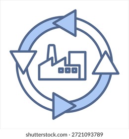 Ilustração do vetor do ícone azul de Lean Manufacturing