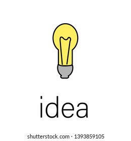 Lean manufacturing flat icon with illustration of areas of lean manufacturing. vector. with word "idea"