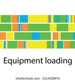 Lean manufacturing flat icon with illustration of areas of lean manufacturing. Equipment loading