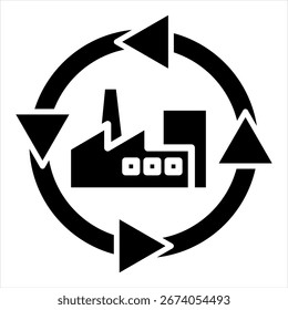 Lean Manufacturing Glyphe Symbol Vektorgrafik