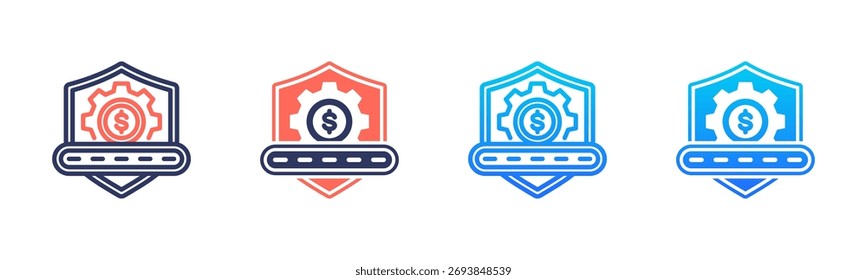 Lean Manufacturing Icon Pack en varios estilos