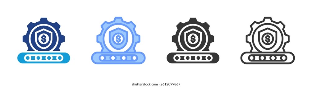 Lean Manufacturing icon set multiple style collection
