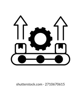 Icono de fabricación delgada con fondo blanco Ilustración de stock de Vector