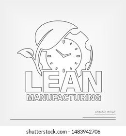 Lean manufacturing line vector icon with editable stroke