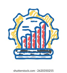 lean manufacturing mecânico engenheiro doodle ícone esboço vetor. sinal de engenheiro mecânico de lean manufacturing. ilustração de símbolo isolado