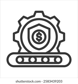 Lean Manufacturing Outline Icon Vector Illustration