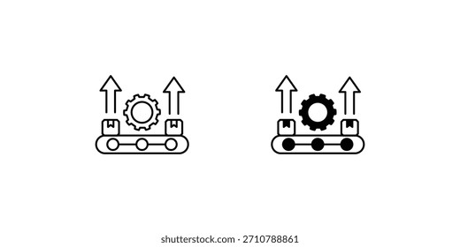 Icono de conjunto de fabricación magra con fondo blanco Ilustración de stock de Vector