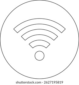 lean and modern wireless signal symbol, perfect for apps, websites, user interfaces, and network-related graphics. Available in high resolution, fully scalable and editable.