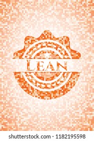 Lean orange mosaic emblem with background