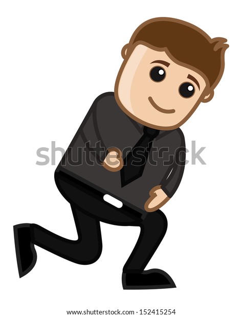 Lean Position Office Corporate Cartoon People Stock Vector Royalty Free 152415254