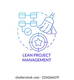 Lean project management blue gradient concept icon. Increasing efficiency across processes abstract idea thin line illustration. Isolated outline drawing. Myriad Pro-Bold font used