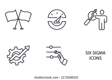 Lean six sigma icons set . Lean six sigma pack symbol vector elements for infographic web