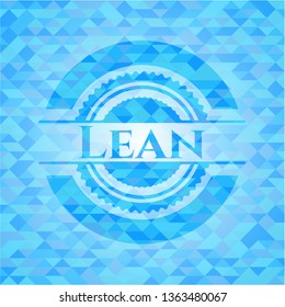 Lean sky blue emblem with mosaic background