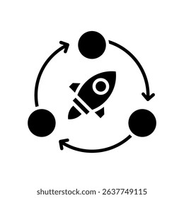 Lean Startup Icon Glyph Vector Illustration