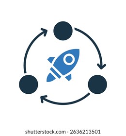 Lean Startup Icon Mixed Vector Illustration