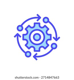 Icono de línea de inicio Lean, símbolo de esquema para metodología ágil, proceso eficiente, Producto mínimo viable, reducción de residuos e iteración rápida. Icono de signo de Vector.