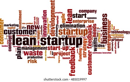 Lean Startup Word Cloud Concept. Vector Illustration