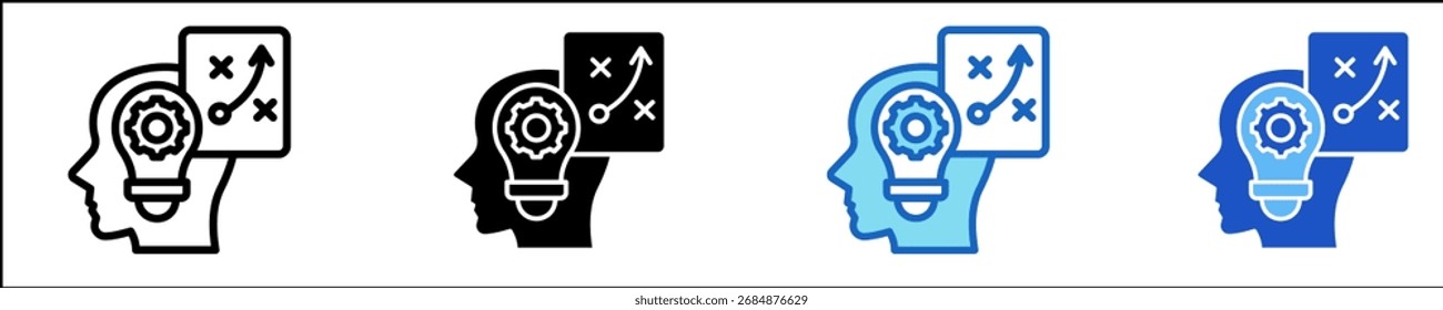 Lean Thinking Icon Definir Coleção de Vários Estilos
