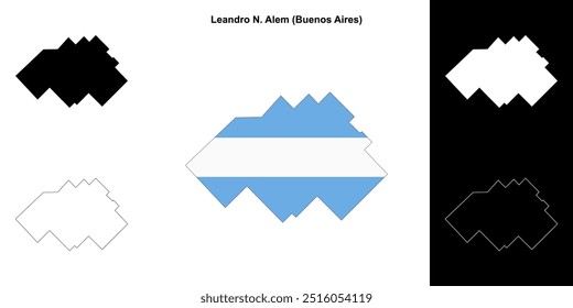 Leandro N. Alem department (Buenos Aires) mapa esboço conjunto