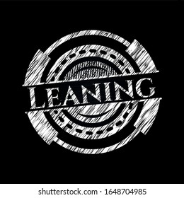 Leaning chalk emblem written on a blackboard. Vector Illustration. Detailed.