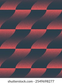 Leaning Checkered Seamless Pattern Trend Dot Work Vector Red Abstract Background. Chequered Oblique Structure Half Tone Art Illustration for Textile Print. Endless Graphical Abstraction for Wallpaper