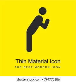 Leaning man bright yellow material minimal icon or logo design