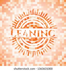 Leaning orange mosaic emblem
