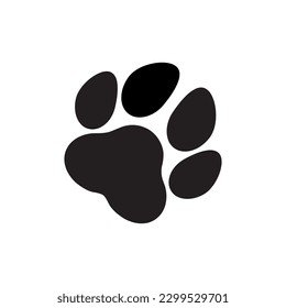 Leaning paw on white background