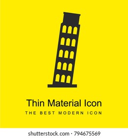 Leaning Tower of Pisa bright yellow material minimal icon or logo design