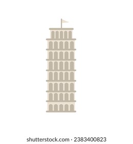 leaning tower of pisa illustration, famous landmark International country landmark vector