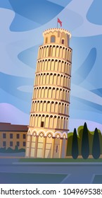 Leaning Tower Of Pisa Vector Illustration