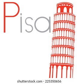 Leaning Tower Of Pisa, Vector Illustration