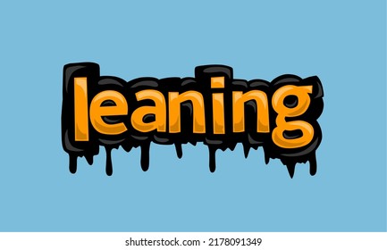 Diseño vectorial de escritura LEANING sobre fondo azul