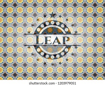 Leap arabesque style emblem. arabic decoration.