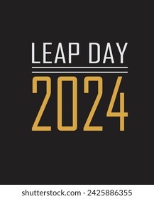 leap day 2024 minimalist t-shirt design