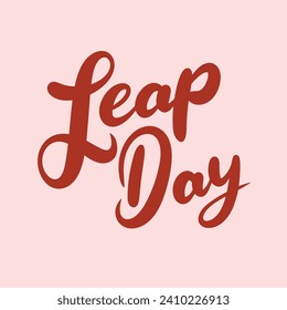 Banner del Día del Salto. Escritura a mano Leap Day, inscripción breve. Arte vector dibujado a mano.