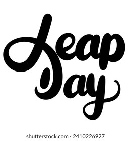 Leap Day banner. Handwriting Leap Day inscription short phrase. Hand drawn vector art.