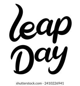 Leap Day banner. Handwriting Leap Day inscription short phrase. Hand drawn vector art.