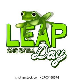  Leap day, one extra day - leap year 29 February calendar page with cute frog. Background Leap day leap year 29 February calendar and froggy illustration vector graphic. Wall stickers