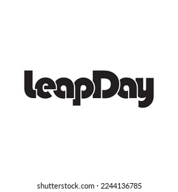 LEAP DAY text design vector isolated on white background.