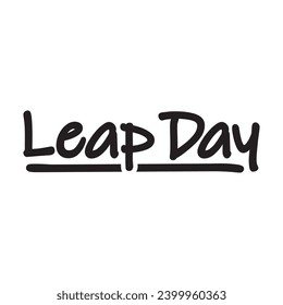 leap day text logo design vector isolated on white background