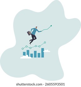 Leap forward, business change or transform to success winning, jump high challenge or progress to achievement,character for design.