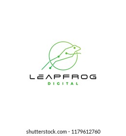 Leap Frog Tech Digital Logo Vector Icon Design Inspirations