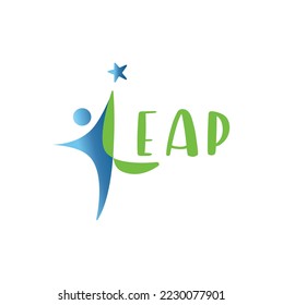 Leap logo design suitable for teamwork, corporate, education, charitable organisation. 