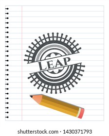 Leap pencil strokes emblem. Vector Illustration. Detailed.