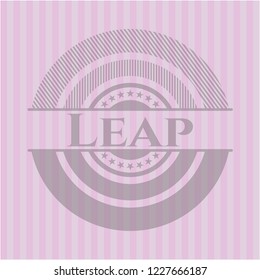 Leap pink emblem. Retro